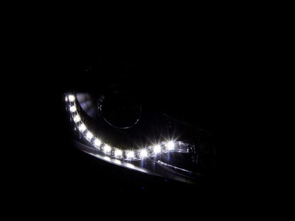 ANZO 2006-2008 Audi A3 Projector Headlights Black (R8 LED Style) Sale - Image 4